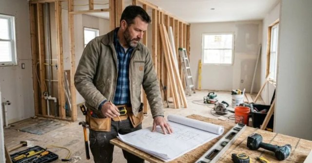 Homeowner documenting areas for a general contractor estimate