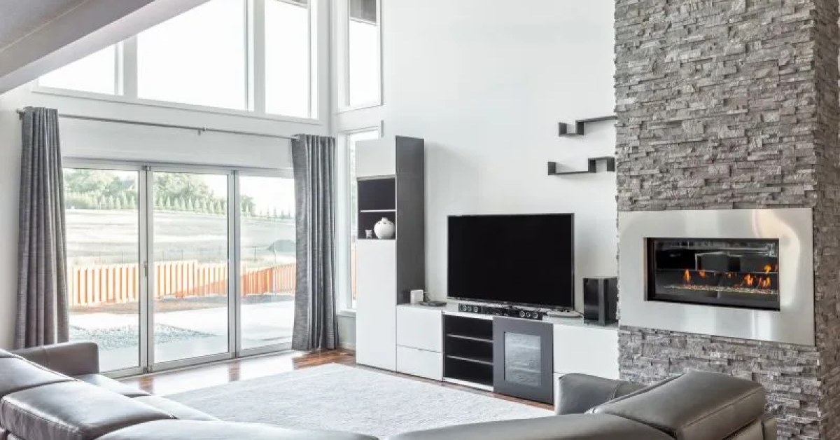 Home interior prepared for remodeling with materials and work surfaces visible